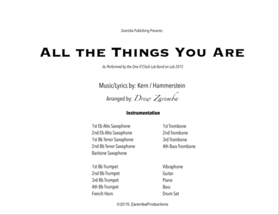 All The Things You Are Large Ensemble scores gallery preview page 1