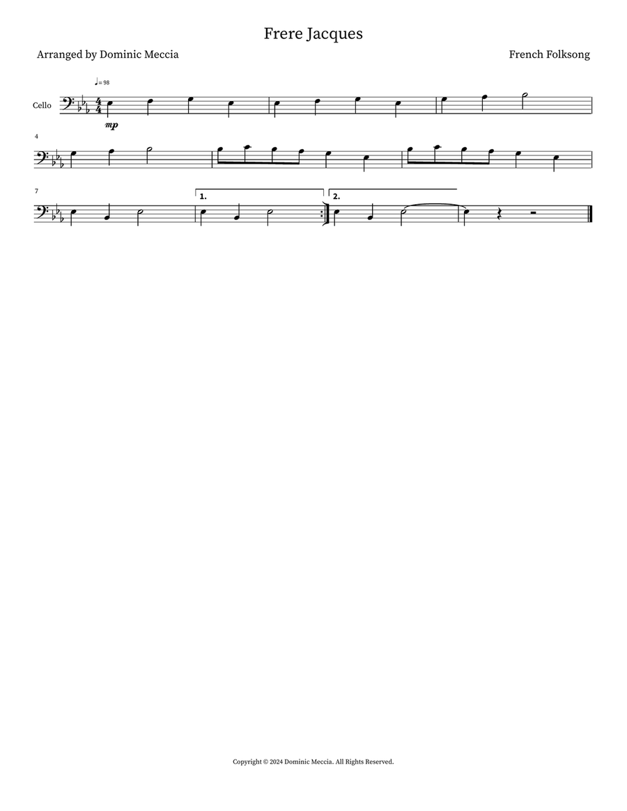 Frere Jacques Part scores gallery preview page 1