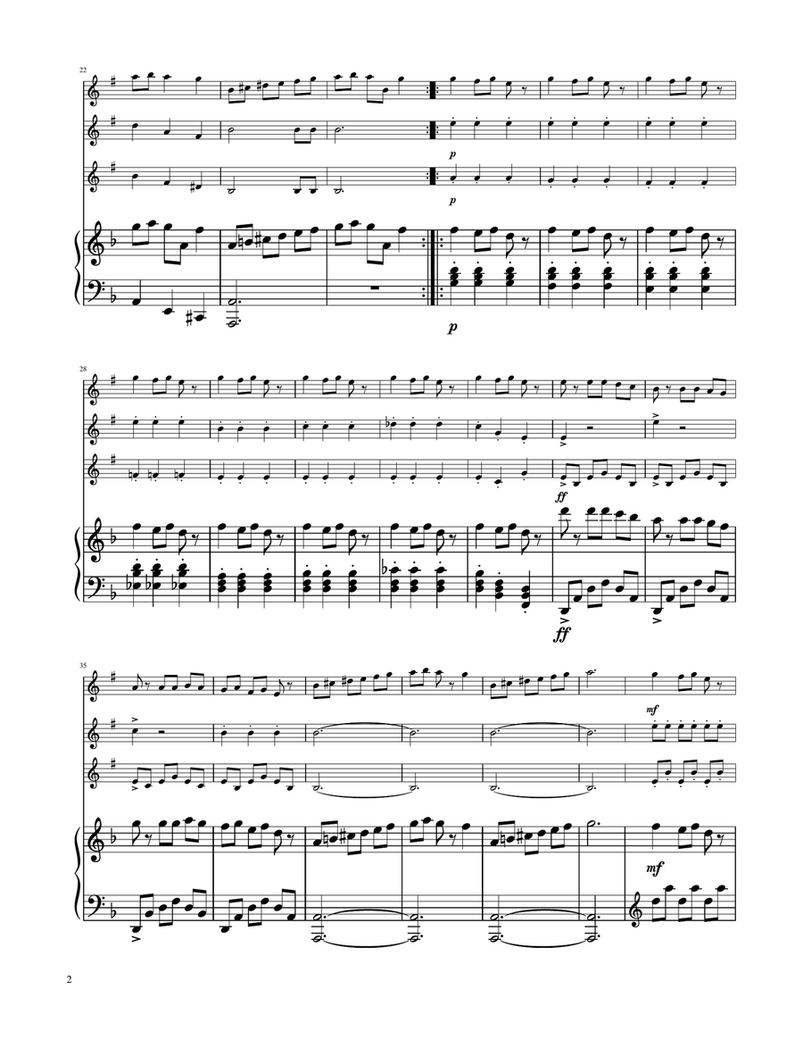 Carol of the Bells - Clarinet Trio Clarinet Trio scores gallery preview page 2