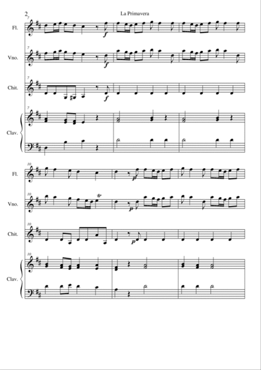 La primavera Small Ensemble scores gallery preview page 2