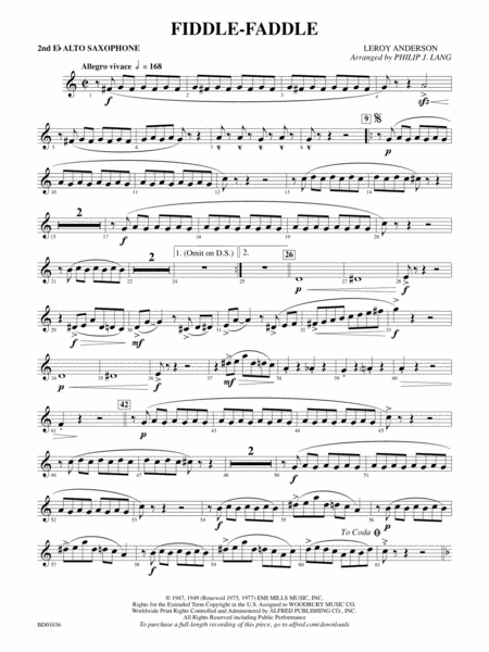 Fiddle-Faddle: 2nd E-flat Alto Saxophone