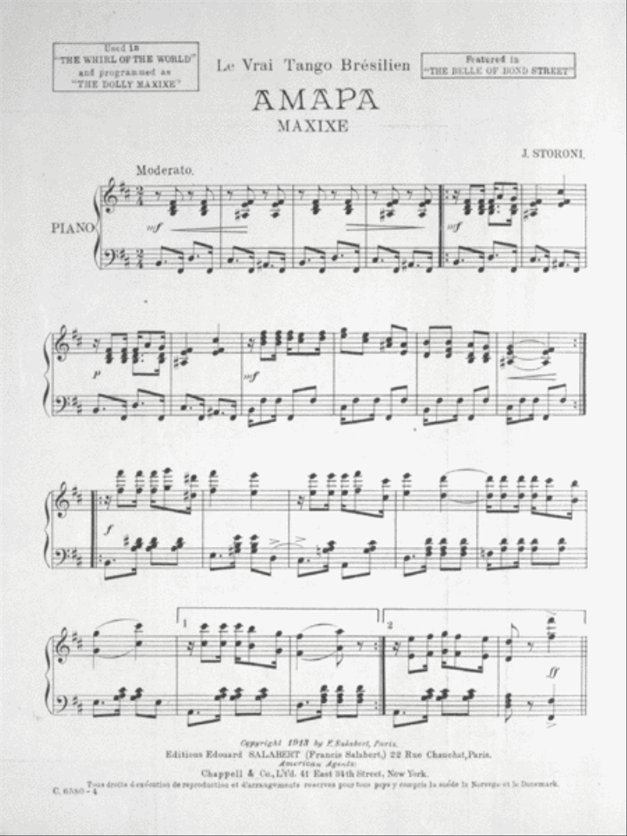 Le Vrai Tango Bresilien. Amapa. Maxixe Piano Solo scores gallery preview page 2