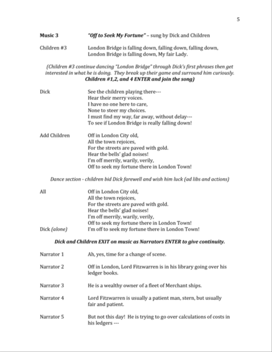 The Adventures of Dick Whittington - Director's Script Large Ensemble scores gallery preview page 6