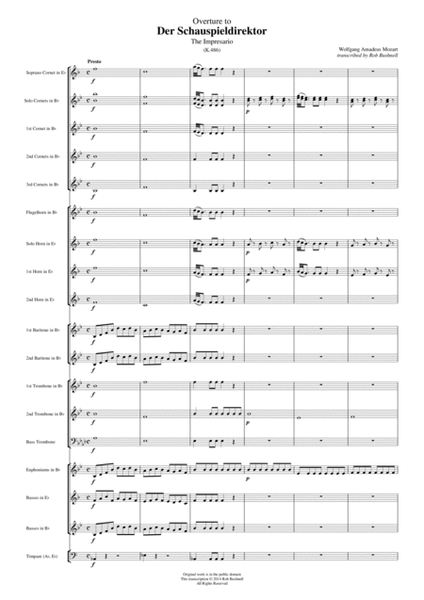 Overture: Der Schauspieldirektor/The Impresario (Mozart) - Brass Band image number null