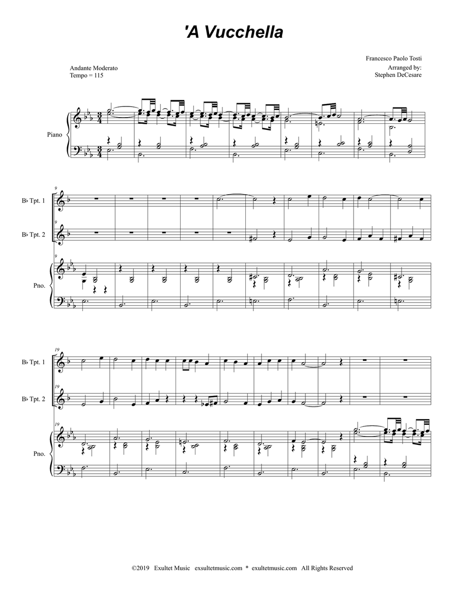A Vucchella (Duet for Bb-Trumpet) Trumpet Duet scores gallery preview page 2