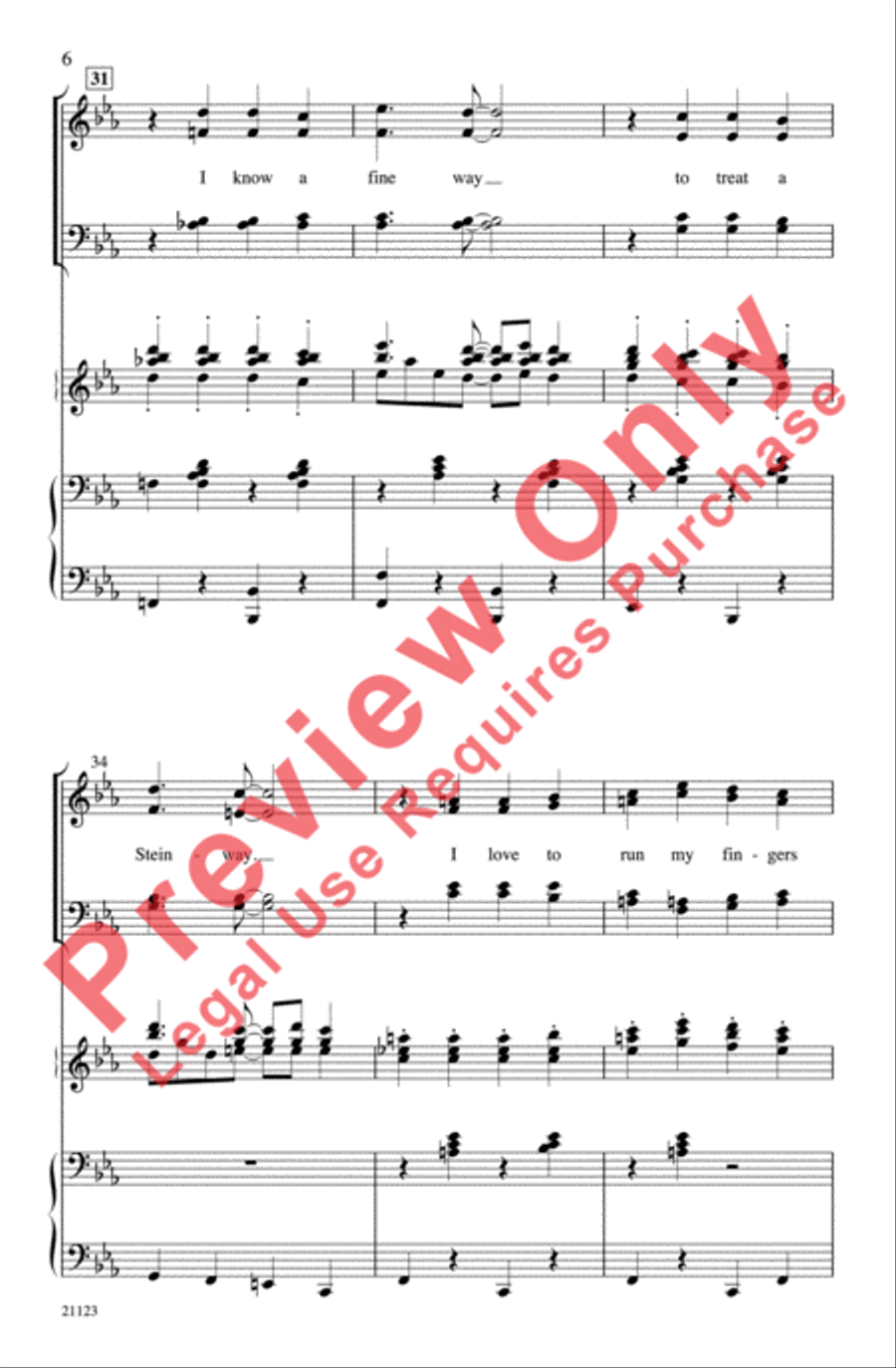 I Love a Piano 4-Part scores gallery preview page 6