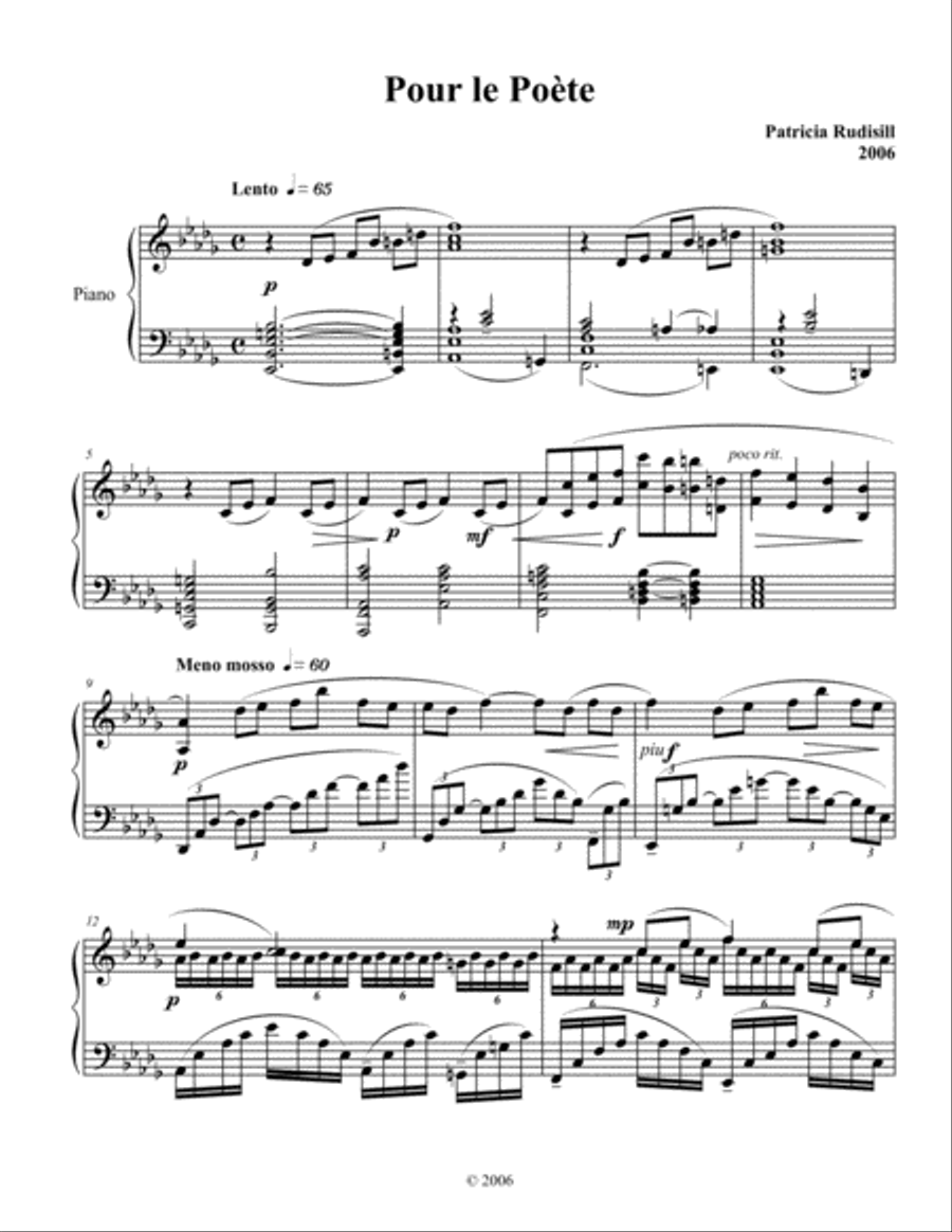Pour le Poete Piano Solo scores gallery preview page 2