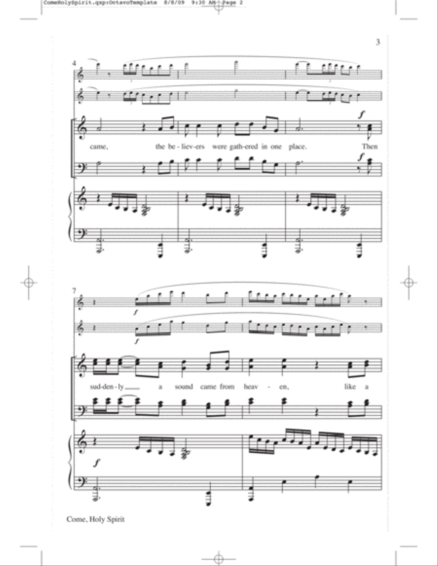 Come, Holy Spirit - SATB 4-Part scores gallery preview page 3