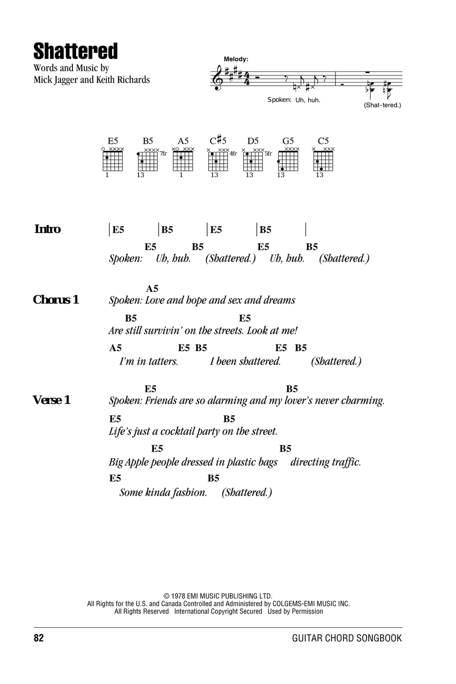 Shattered Acoustic Guitar scores gallery preview page 1