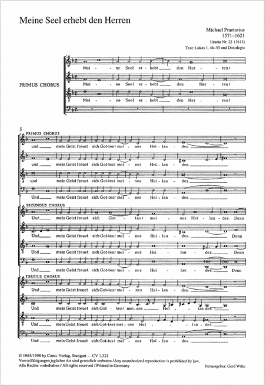 All my spirit exalts my Saviour (Meine Seele erhebt den Herren) 4-Part scores gallery preview page 1