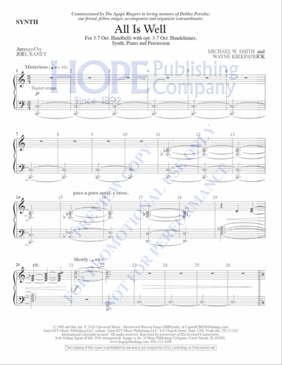 All Is Well Handbell Choir scores gallery preview page 17