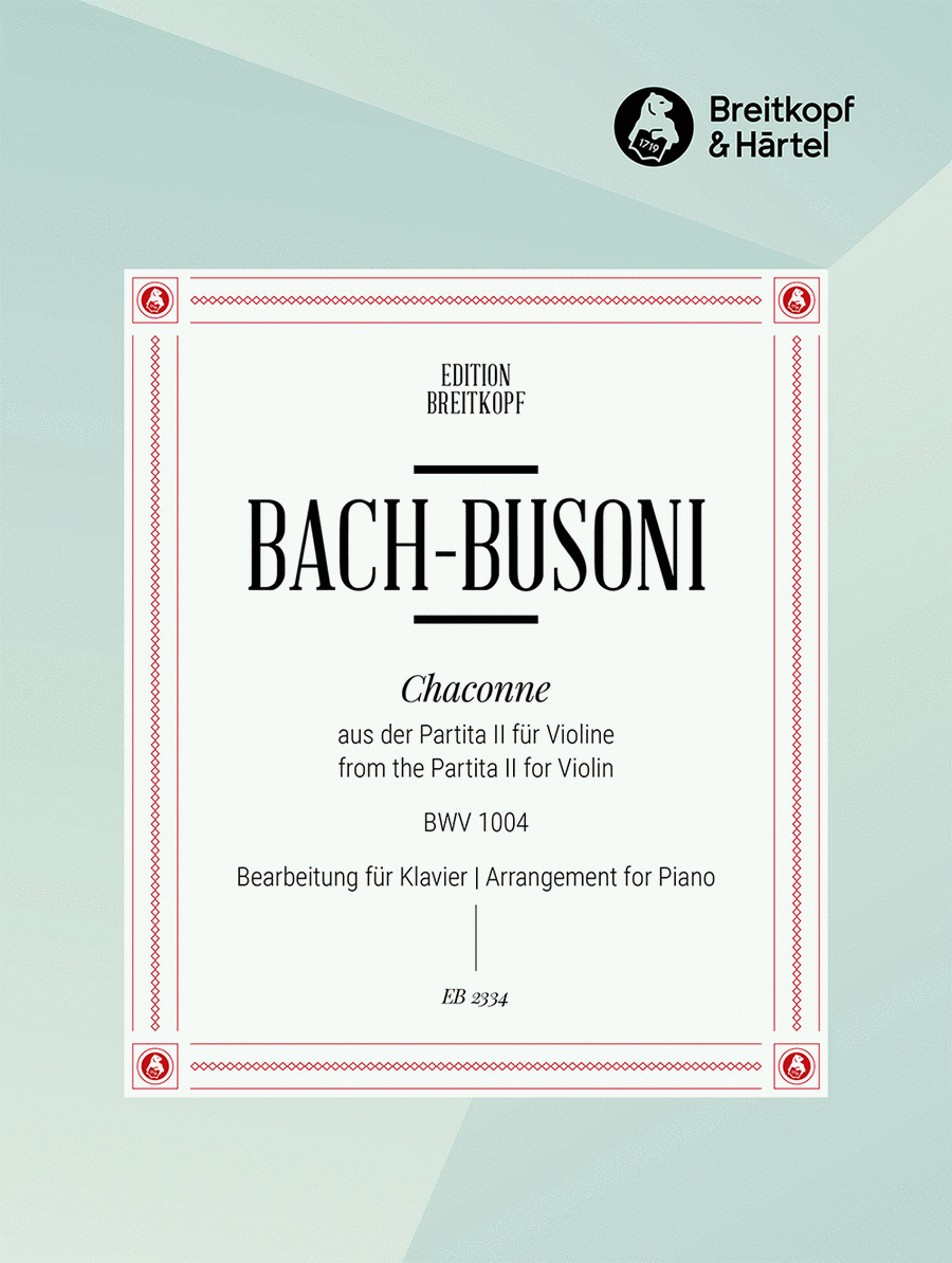 Chaconne from the Partita II in D minor BWV 1004 Piano Solo scores gallery preview page 1