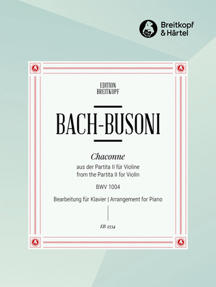 Book cover for Chaconne from the Partita II in D minor BWV 1004