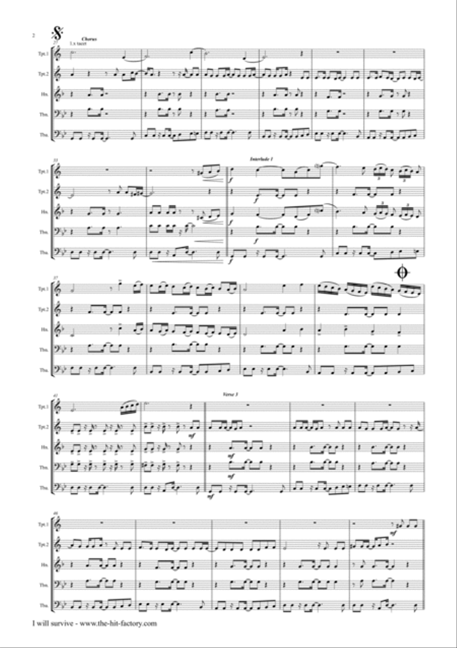 I Will Survive Euphonium scores gallery preview page 3