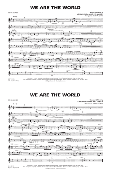 We Are The World - Bb Clarinet