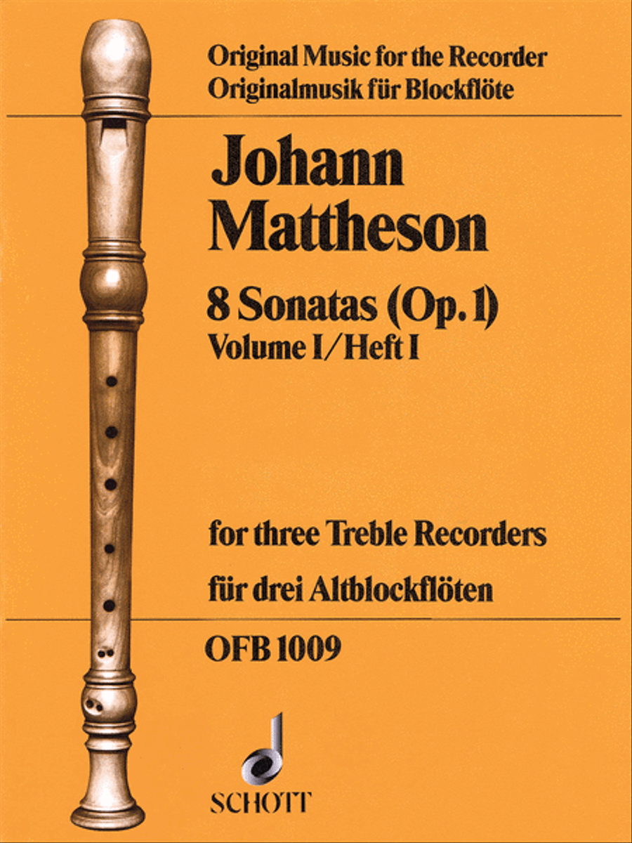 8 Sonatas, Op. 1, Volume 1 Recorder scores gallery preview page 1