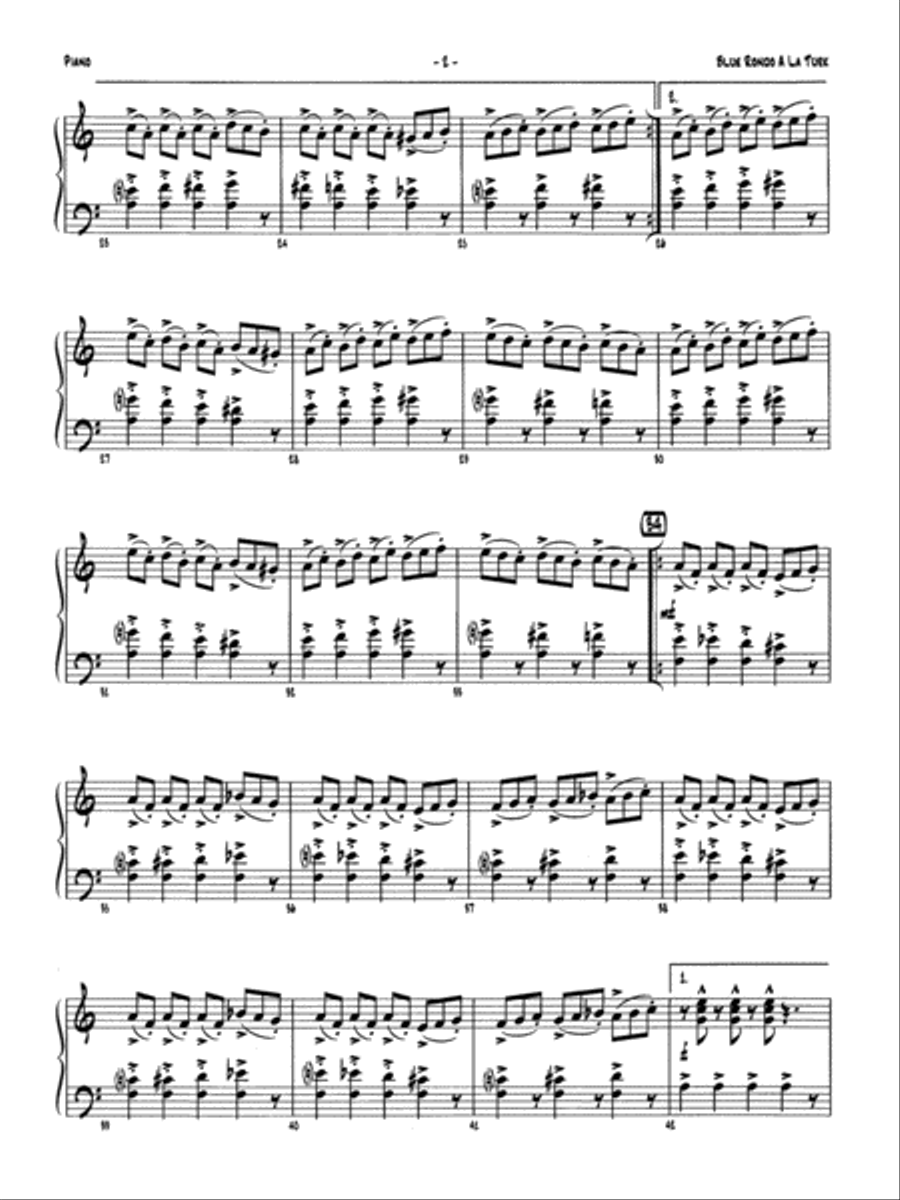 Blue Rondo a la Turk: Piano Accompaniment Jazz Ensemble scores gallery preview page 2