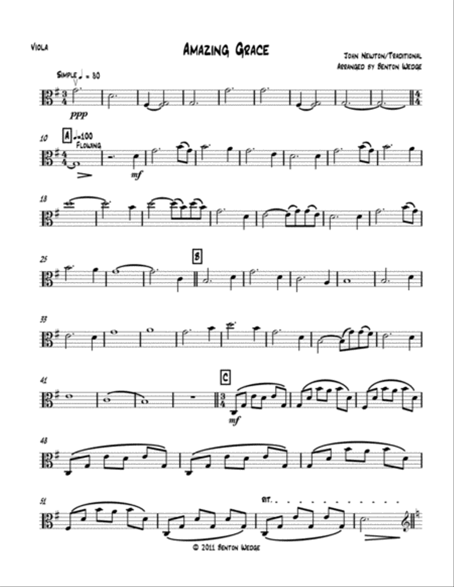 Amazing Grace String Quartet String Quartet scores gallery preview page 5