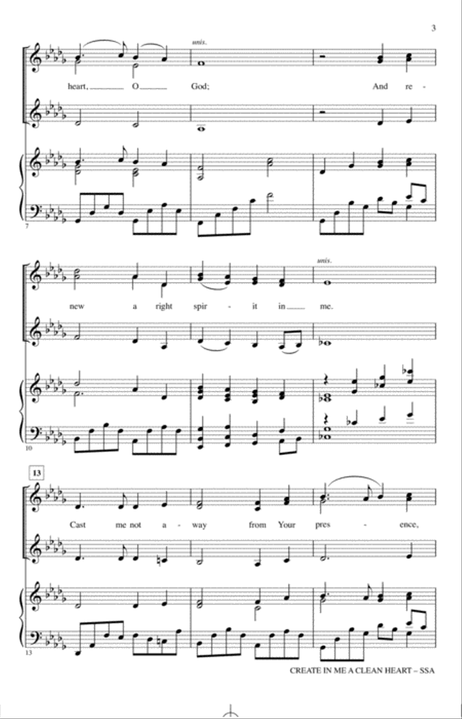 Create In Me A Clean Heart SSA scores gallery preview page 2
