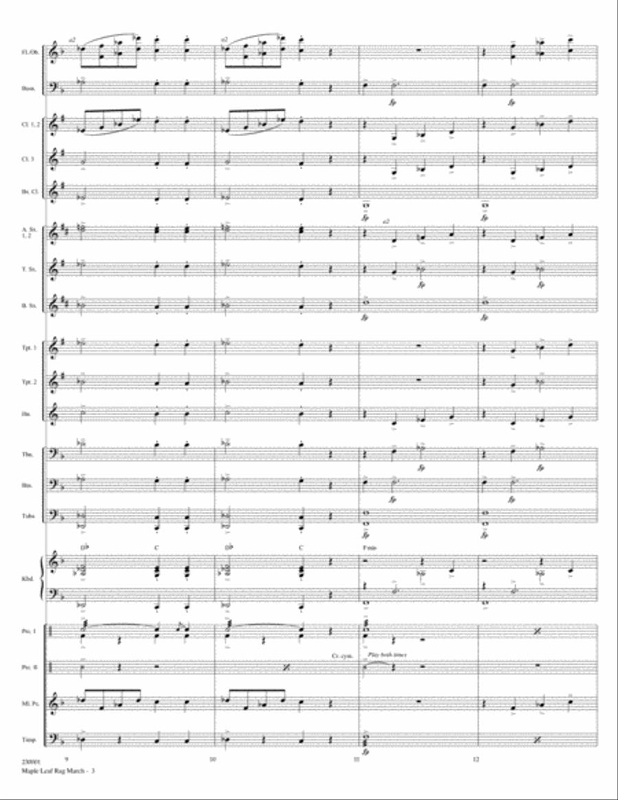 Maple Leaf Rag March Concert Band scores gallery preview page 3