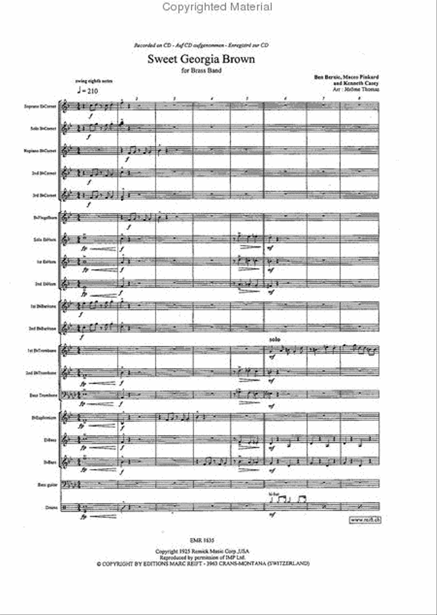 Sweet Georgia Brown Brass Band scores gallery preview page 3