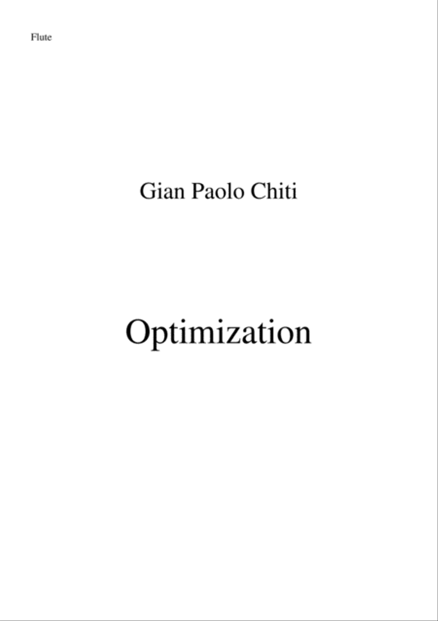 Gian Paolo Chiti: Optimisation for intermediate concert band: flute part Concert Band scores gallery preview page 1