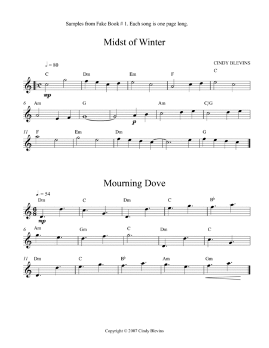 Fake Book #1, 80 pages of melodies and chords for your harp! Celtic Harp scores gallery preview page 4