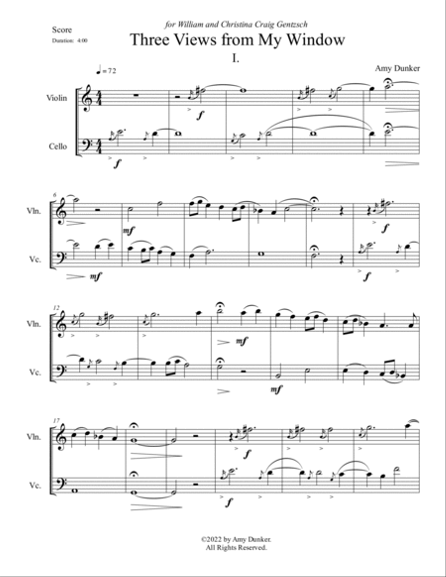 Three Views from My Window String Duet scores gallery preview page 3