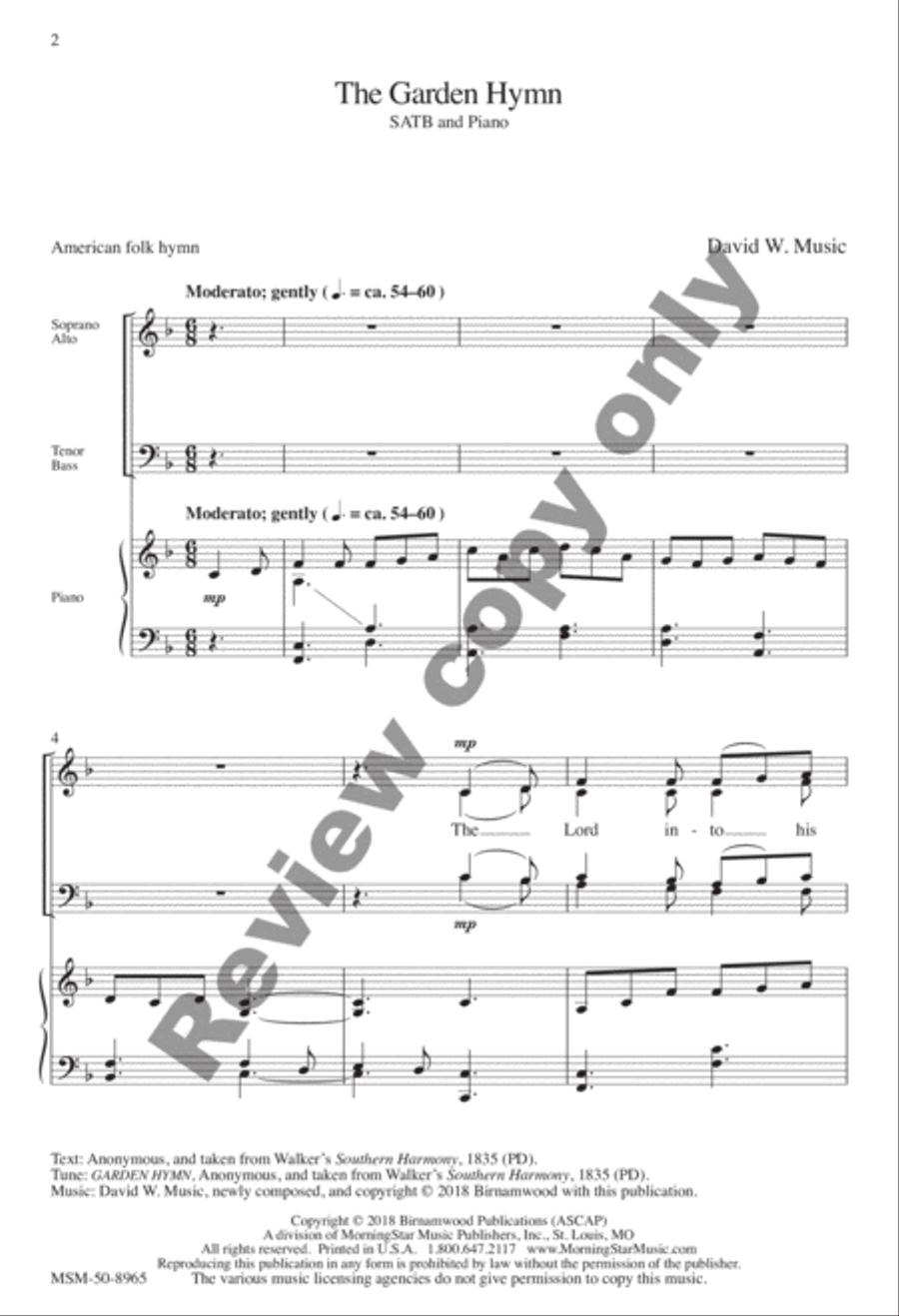 The Garden Hymn 4-Part scores gallery preview page 8