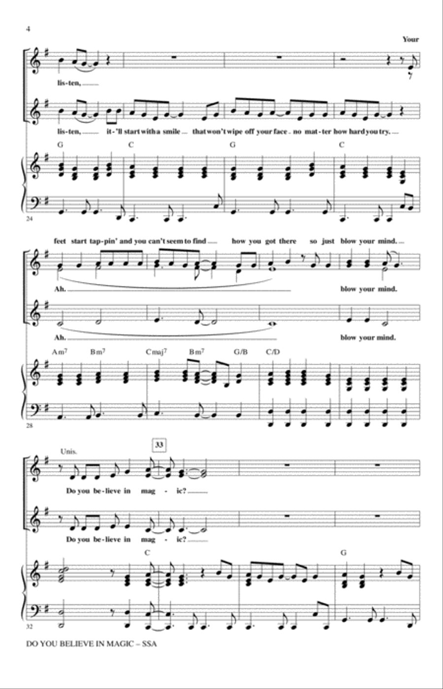 Do You Believe In Magic (arr. Mac Huff) SSA scores gallery preview page 3