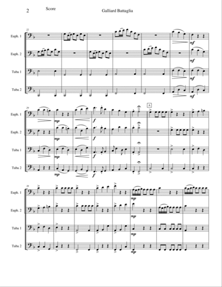 Galliard Battaglia Brass Ensemble scores gallery preview page 2