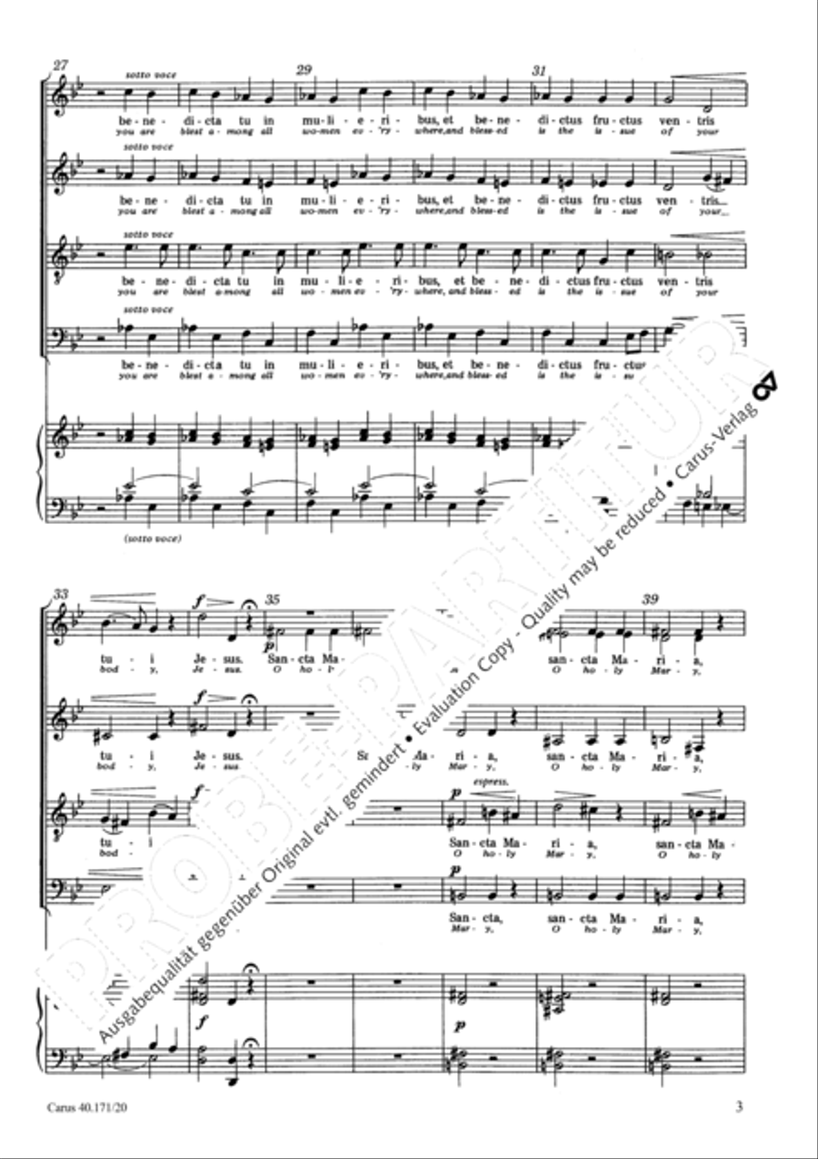 Ave Maria; O salutaris hostia Score scores gallery preview page 4