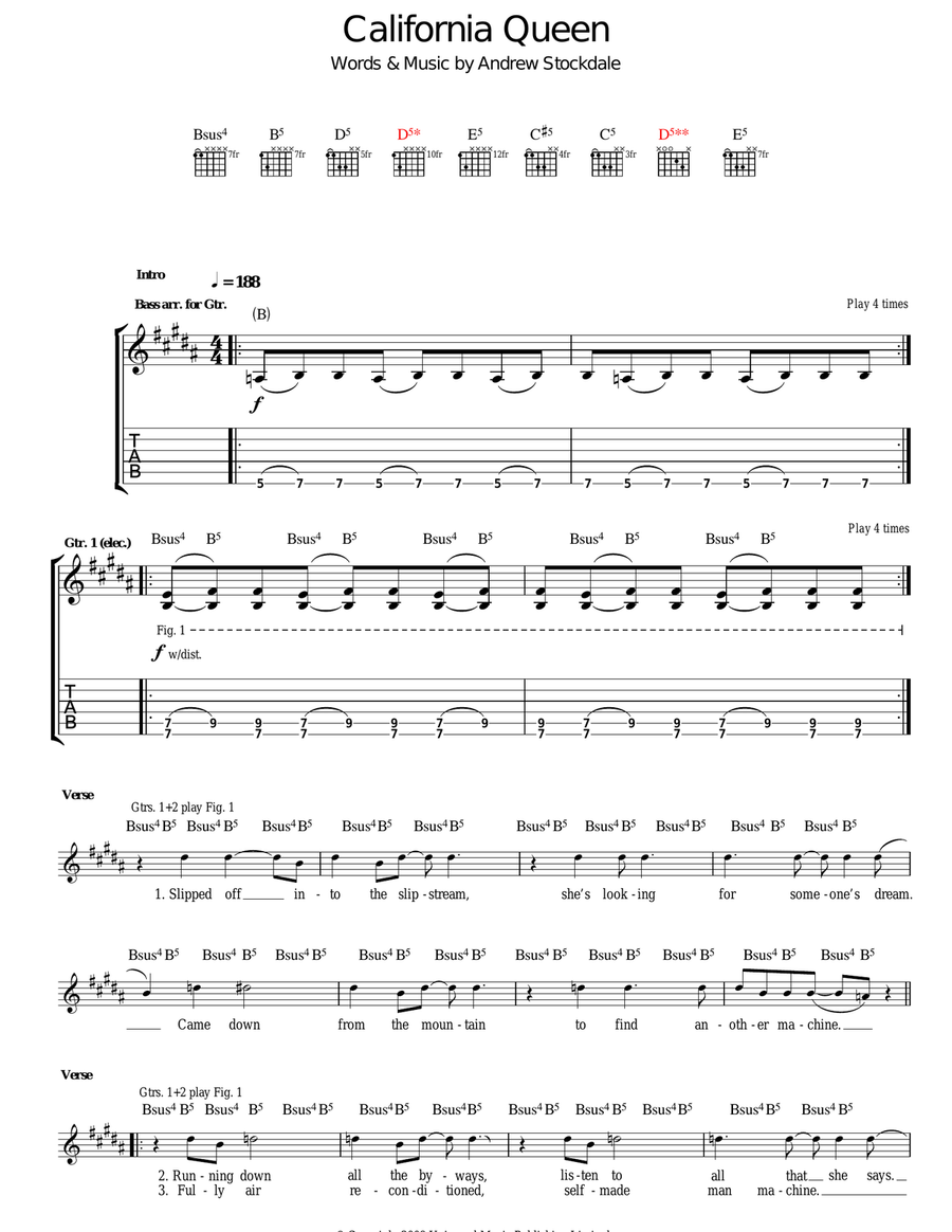 California Queen California Queen Acoustic Guitar scores gallery preview page 1
