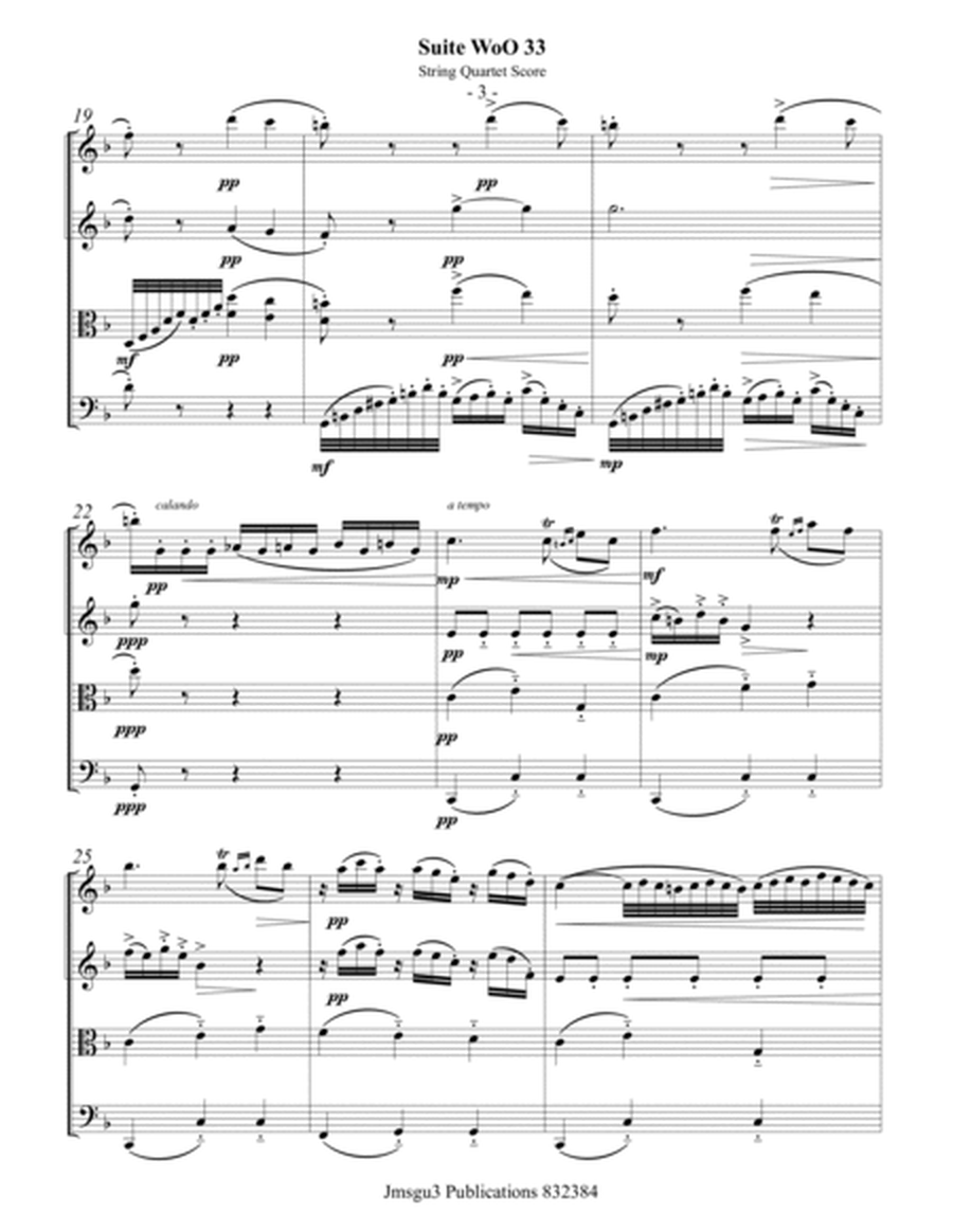 Beethoven: Suite WoO 33 for String Quartet image number null