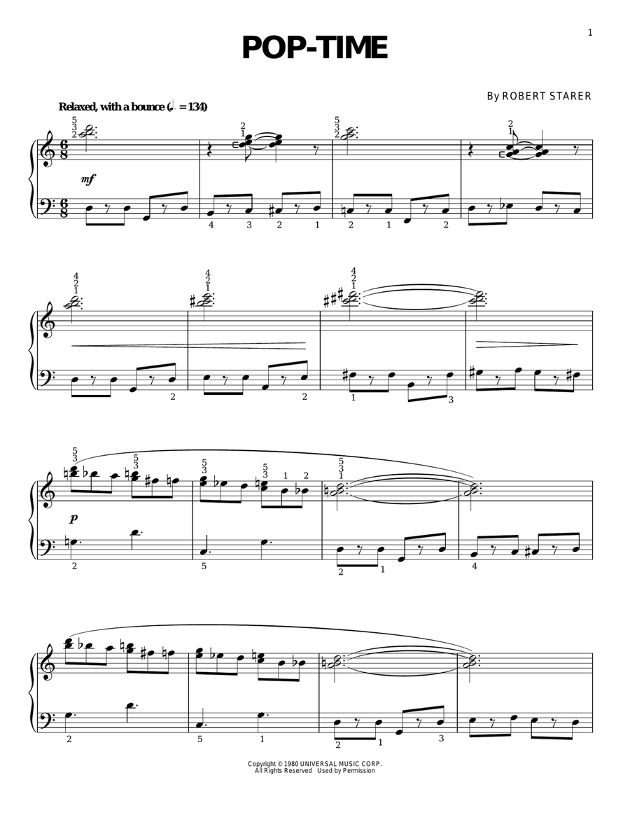 Pop-Time Pop-Time Piano Solo scores gallery preview page 1