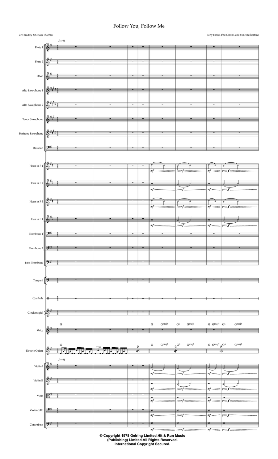 Follow You, Follow Me Full Orchestra scores gallery preview page 1