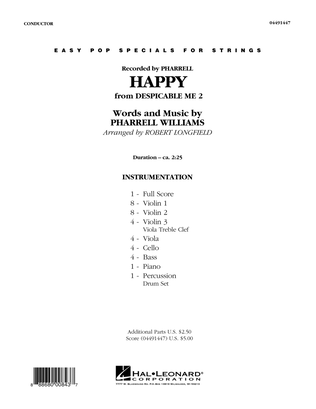 Book cover for Happy (from Despicable Me 2) - Conductor Score (Full Score)