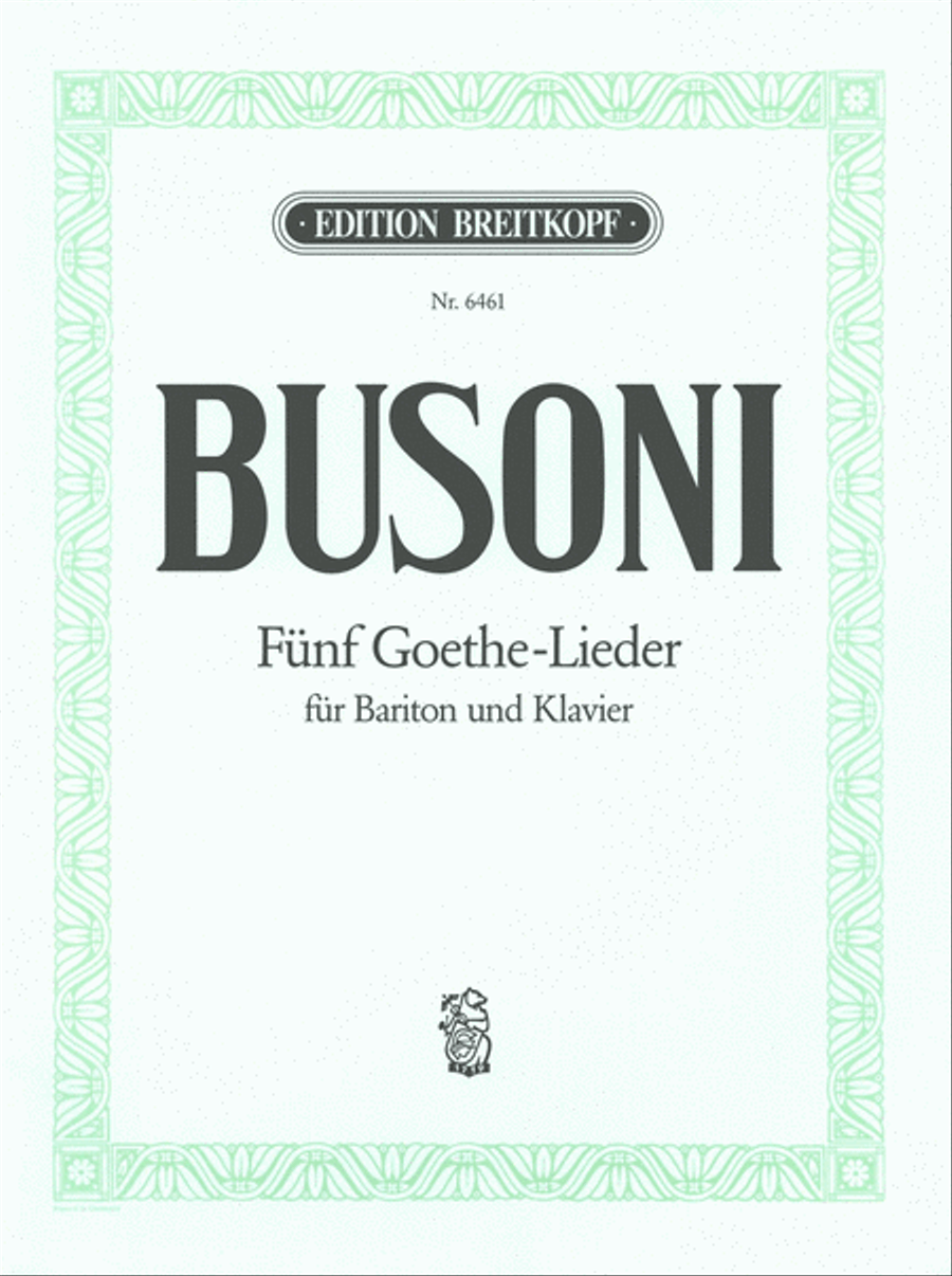5 Goethe Songs Voice Solo scores gallery preview page 1