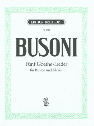Book cover for 5 Goethe Songs