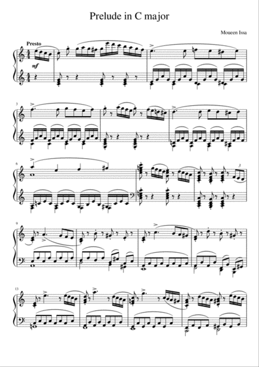 Prelude in C major Prelude in C major Piano Solo scores gallery preview page 1