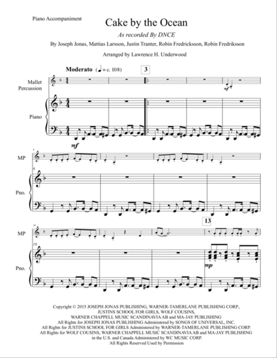 Cake By The Ocean Piano scores gallery preview page 2