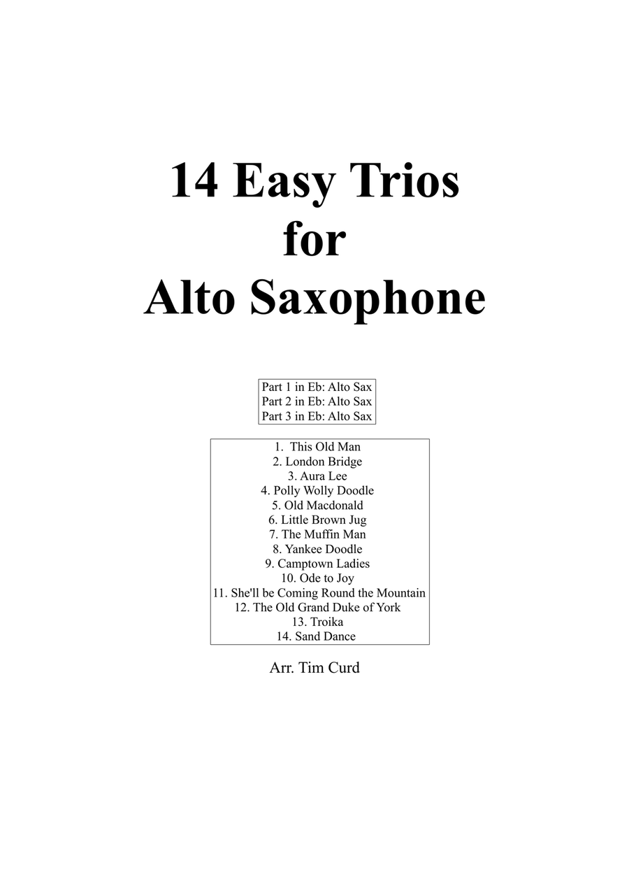 14 Easy Trios For Saxophone Woodwind Trio scores gallery preview page 1