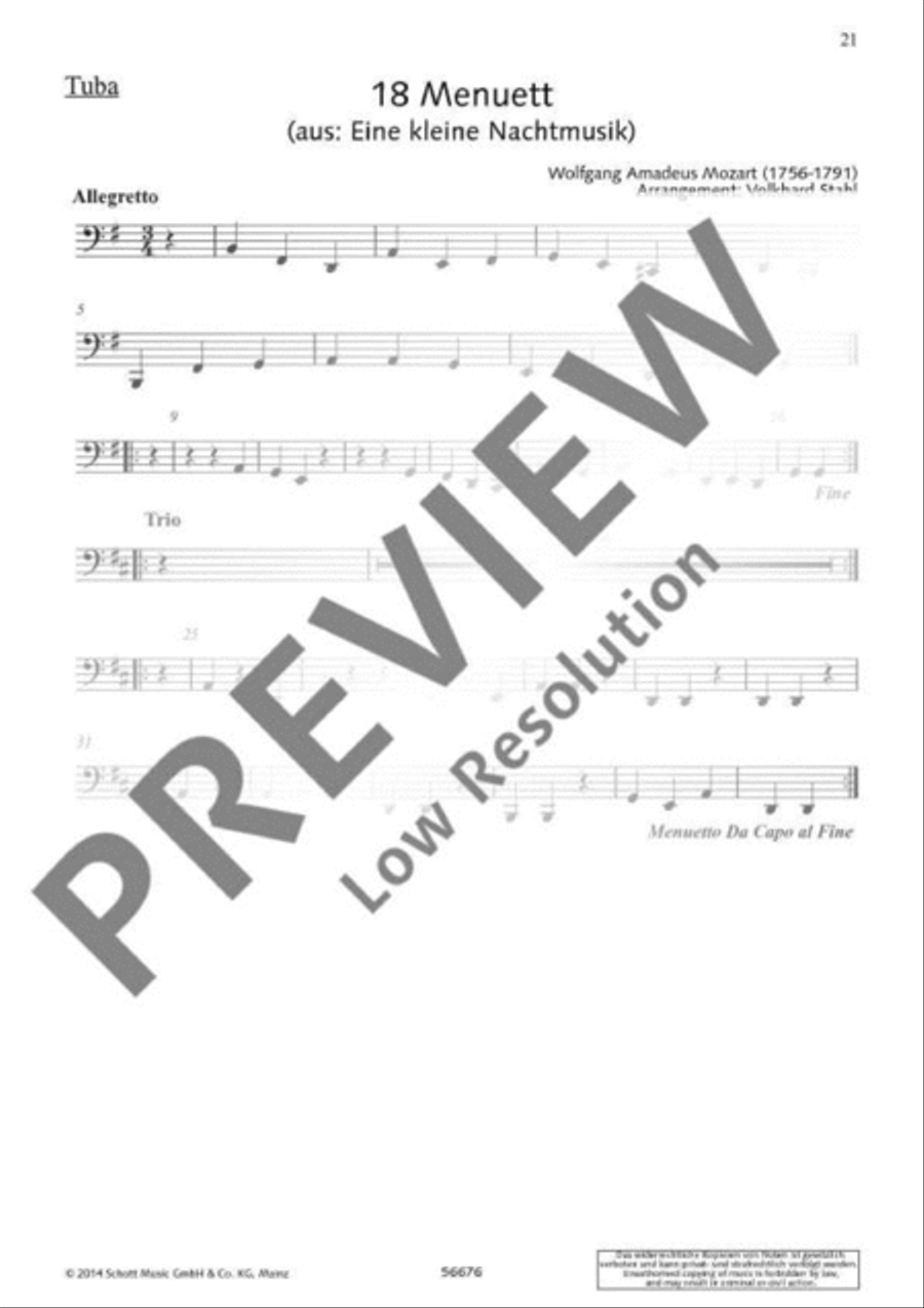 Eine kleine Nachtmusik Bassoon scores gallery preview page 17