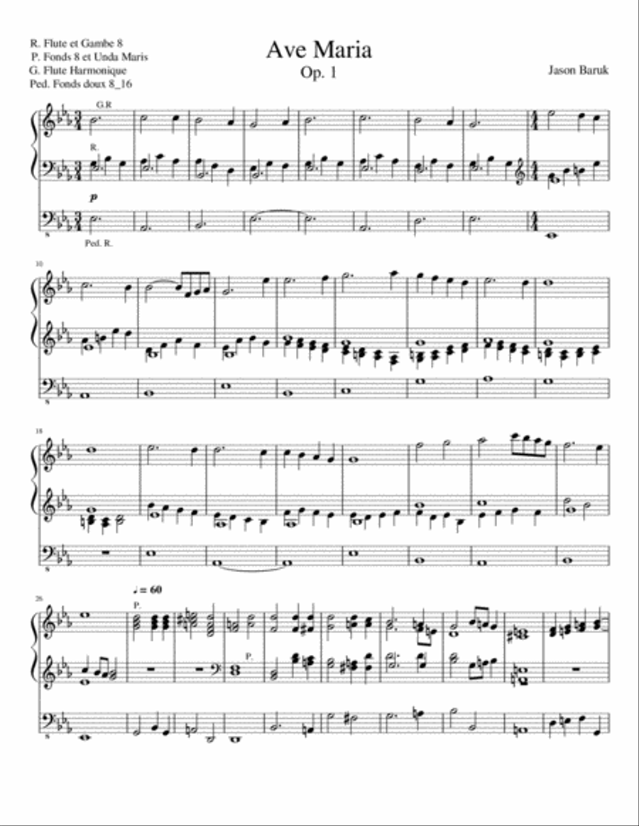 Ave Maria Ave Maria Organ Solo scores gallery preview page 1