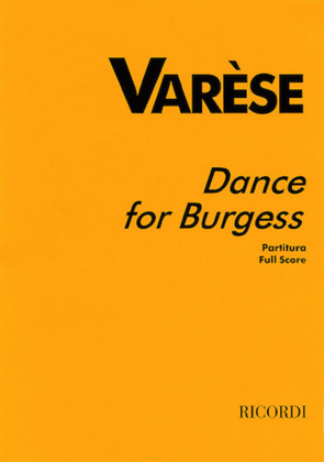 Book cover for Varese - Dance for Burgess