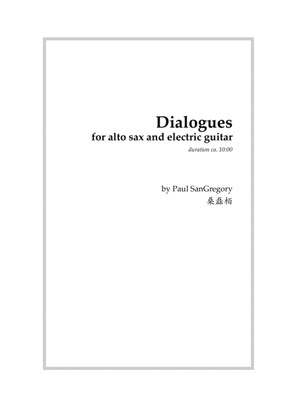 Dialogues, for alto sax and electric guitar