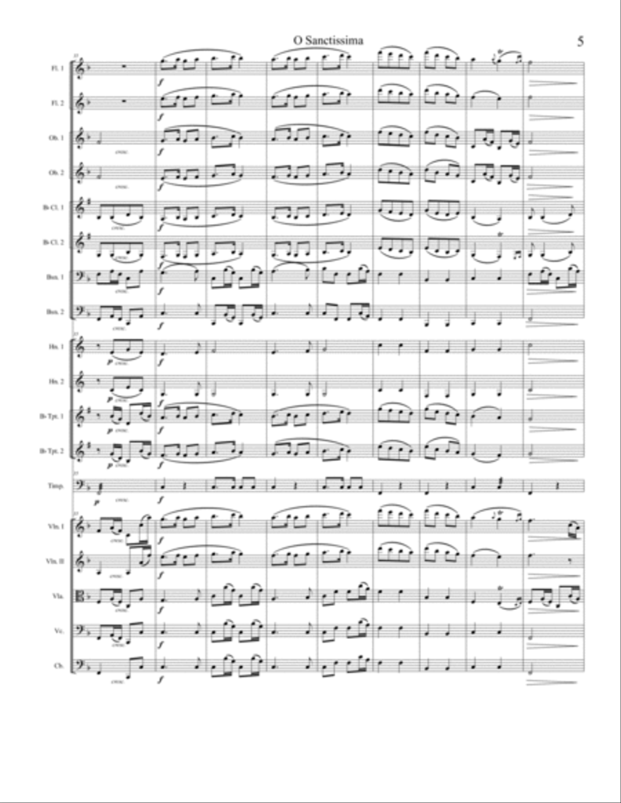 O Sanctissima Full Orchestra scores gallery preview page 5