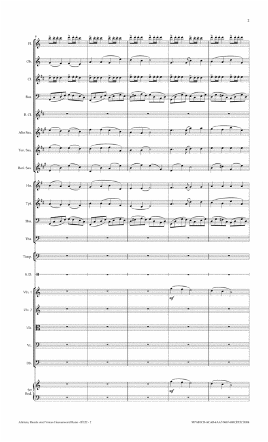 Alleluia, Hearts And Voices Heavenward Raise Full Orchestra scores gallery preview page 3