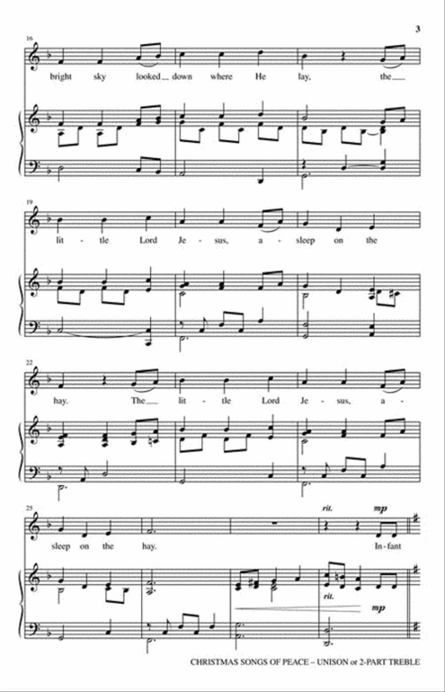 Christmas Songs of Peace Unison Choir scores gallery preview page 3