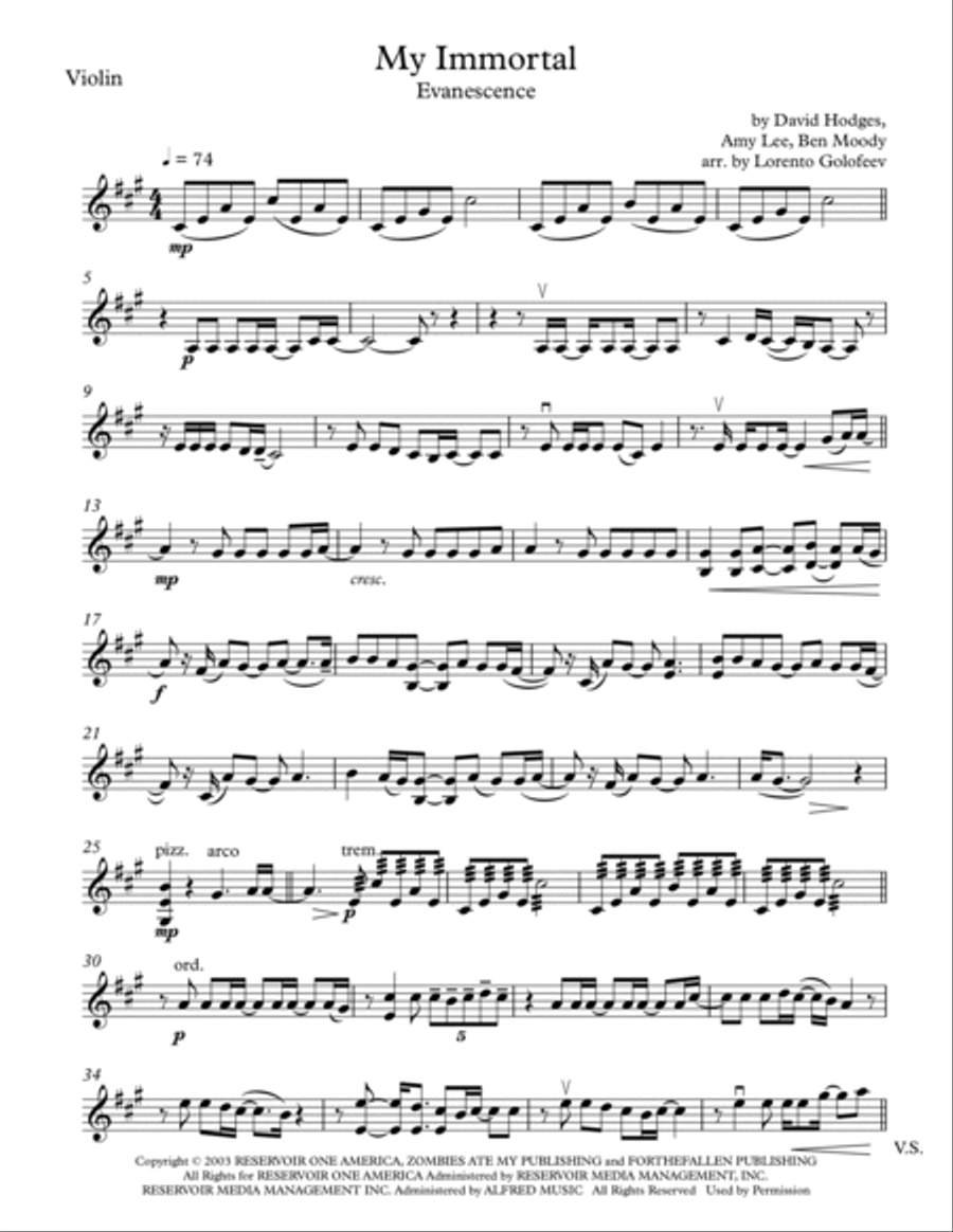 My Immortal String Duet scores gallery preview page 4